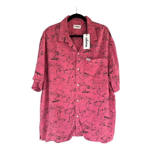 Wrangler Shirt Mens Button Up Signature Print Overshirt Size XL/G/T new - Picture 1 of 10